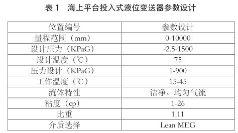 海上平台投入式液位羞羞视频免费看参数设计